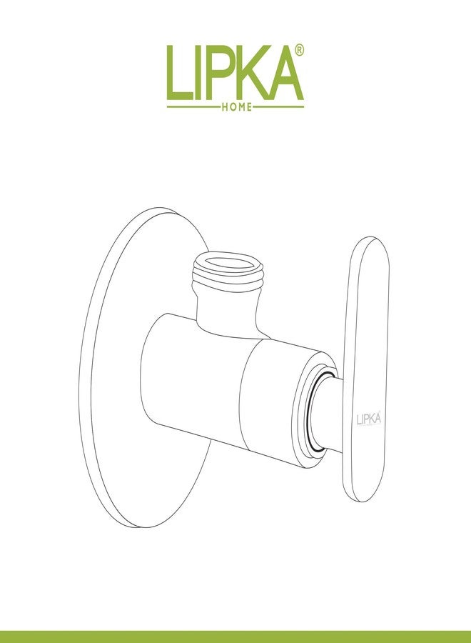 Lipka Stainless Steel Angle Brass Valve with Flanges | Durable & Corrosion-Resistant Bathroom Tap Fitting | Angle Cock Flush Valve for Toilet | Ideal for Home & Bathroom - Image 2